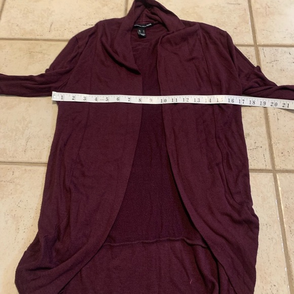 Urban Heritage Draped Open-Front Cardigan Sweater - Maroon/Burgundy - S - Picture 3 of 5